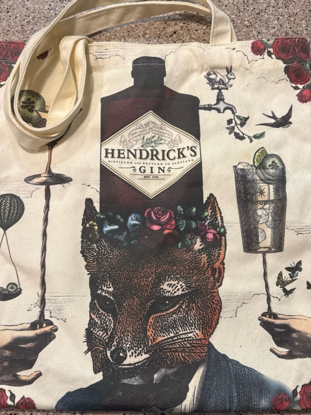 Hendrick's Gin Graphic Tote - Fox Illustration